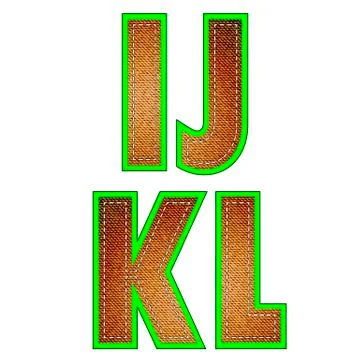 Set of Jeans Letters Illustrazione stock