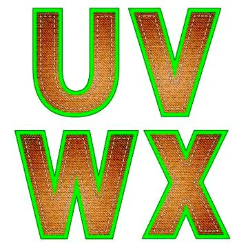 Set of Jeans Letters Illustrazione stock