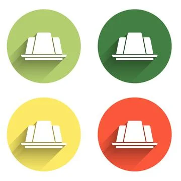 Set Jelly cake icon isolated with long shadow background. Jelly pudding. Co.. Stock Illustration