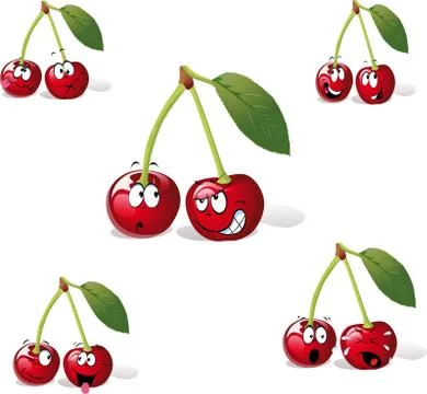 Set of Jerry fruit face expression vector illustration Design Stock Illustration