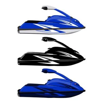 Set jet ski, scooter Stock Illustration