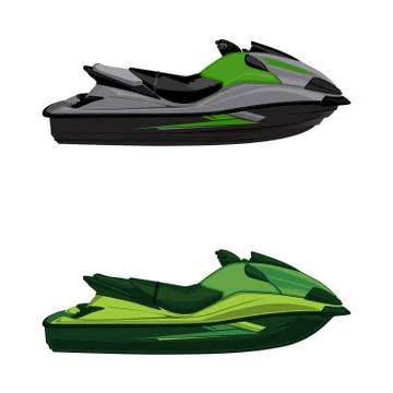 Set jet ski, scooter Stock Illustration
