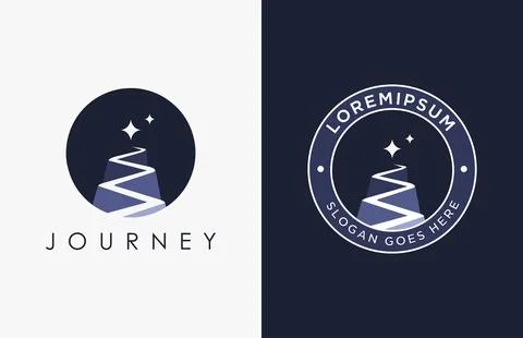 Set of Journey logo vector icon, the way to the star logo on white background Stock-Illustration