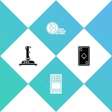 Set Joystick for arcade machine, Create account screen, Coin game and Playing Illustrazione stock