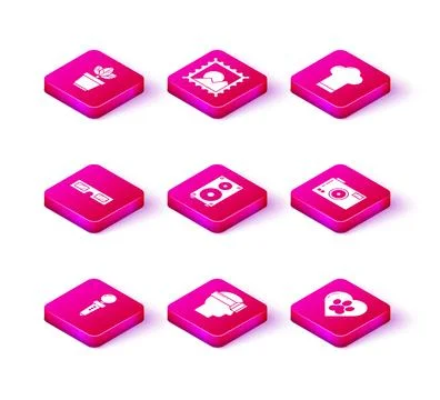 Set Joystick for arcade machine, Virtual reality glasses, 3D cinema, Stereo.. Stock Illustration