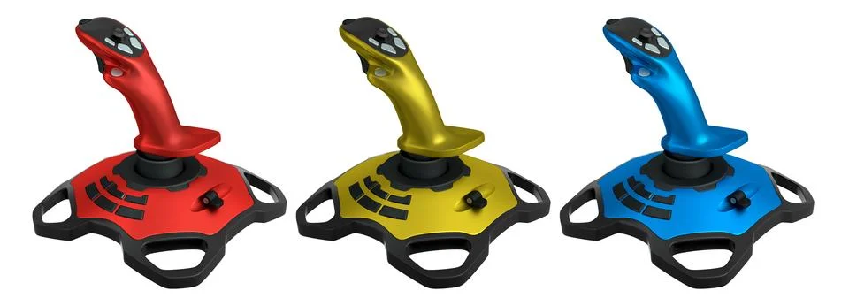 Set of joysticks, perfect for flight simulation games and all avid gamers alike Stock Illustration