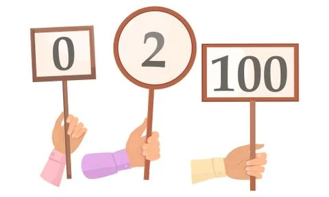 Set of judges hands with marks vector illustration Stock Illustration