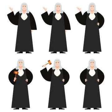 Set of Judges Stock Illustration