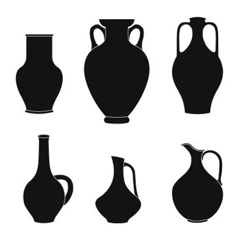 Set of jugs. Pitcher outline. Vector illustration Stock Illustration