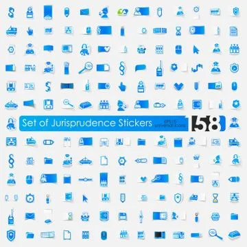 Set of jurisprudence stickers Illustrazione stock