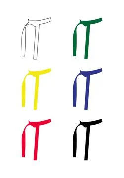 Set of karate belts Stock Illustration