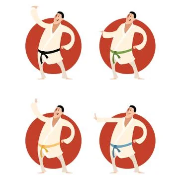 Set of karate Stock Illustration