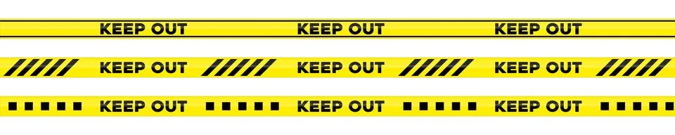 Set of keep out ribbons Stock Illustration