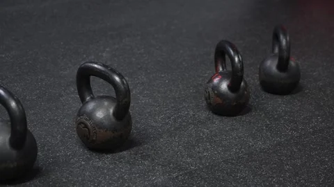 This is a set of Kettlebells designed for Strength Training and improved Fitness 스톡 동영상 314572177