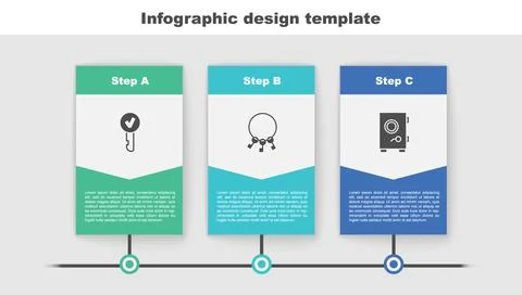 Set Key, Bunch of keys and Safe. Business infographic template. Vector Ilustración de archivo