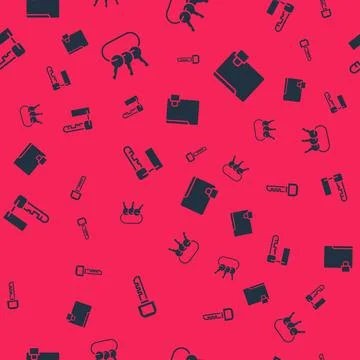 Set Key, Bunch of keys, Marked and Folder and lock on seamless pattern. Vector Stock Illustration