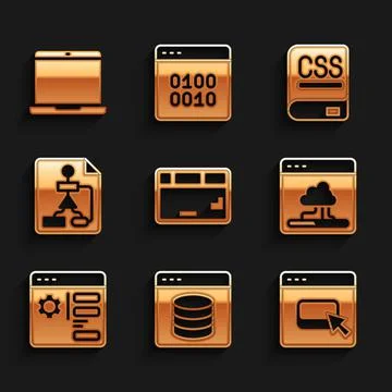 Set Keyboard, Server, Data, Web Hosting, Browser files, Cloud technology data イラスト素材