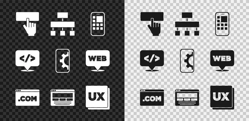 Set Keyboard, Site map, Mobile Apps, UI or UX design, Front end development.. 스톡 일러스트