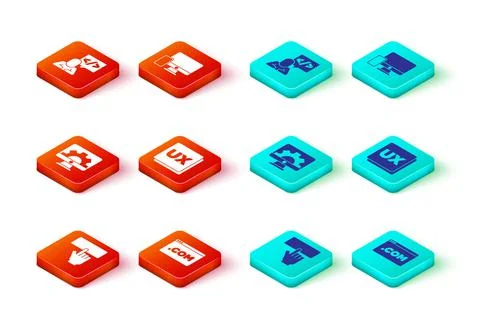 Set Keyboard, UI or UX design, Web development, Monitor and mobile and Front end Illustrazione stock