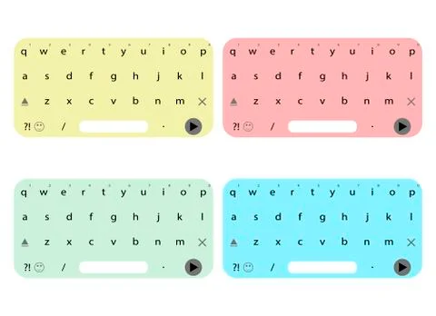Set of keyboard for user interface smartphone Stock Illustration
