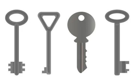Set Of Keys. Vector EPS 10. Stock Illustration
