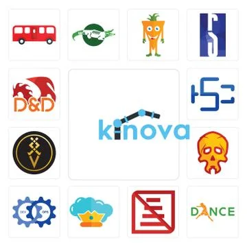 Set of kinova, dance, do not use staircase, supreme, devops, skull, luxury, h Free Stock Illustration