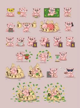 Set kit collection Illustrations isolated economy Stock Illustration