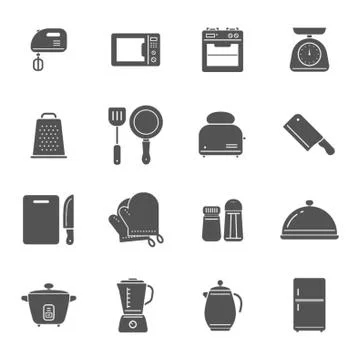 Set of Kitchen Appliance Icons Illustrazione stock
