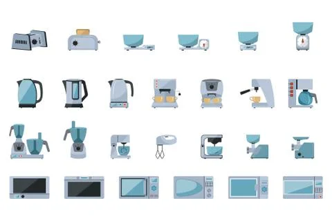 Set of kitchen appliances Stock Illustration