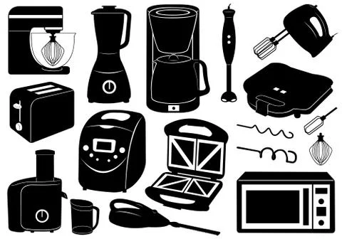 Set of kitchen appliances Stock Illustration