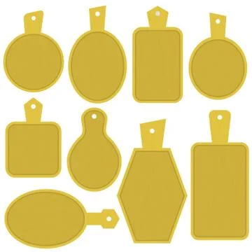 Set of Kitchen Board Isolated on White Background 스톡 일러스트