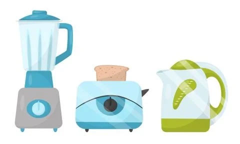 Set of kitchen electrical equipment. Vector illustration on a white background. Stock Illustration