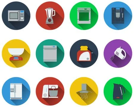 Set of kitchen equipment icons Stock Illustration