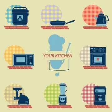 Set of Kitchen Icons Illustrazione stock
