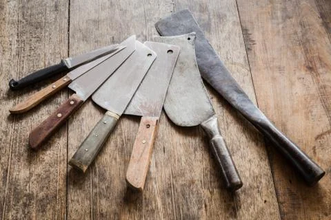 Set of kitchen knifes Stock Photos