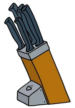 Set of kitchen knives Stock Illustration