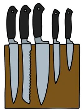 Set of kitchen knives Stock Illustration
