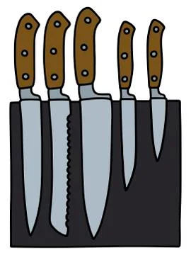 Set of kitchen knives Stock Illustration