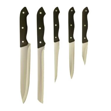 A set of kitchen knives. Stock Illustration
