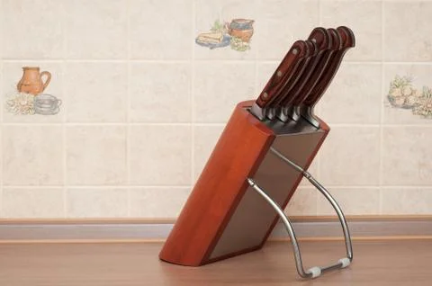 Set of kitchen knives Stock Photos