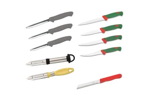 Set of kitchen knives use for kitchen, knife set. Stock Photos