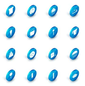 Set Kitchen timer, Cupcake, Strawberry cheesecake slice, Pastry bag for decorate イラスト素材