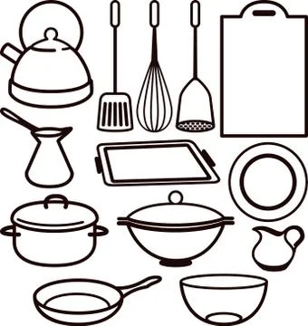 Set of kitchen utensil Stock Illustration