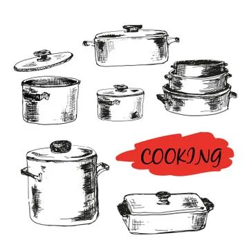 Set of kitchen utensils Stock Illustration