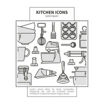 Set of kitchen utensils Stock Illustration