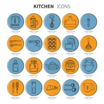 Set of kitchen utensils Stock Illustration