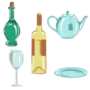 Set kitchen utensils Stock Illustration