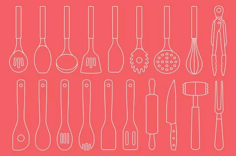 Set of Kitchen Utensils Stock Illustration