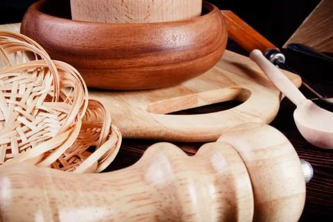 A set of kitchen utensils Stock Photos