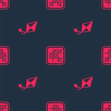 Set Kite and Tic tac toe game on seamless pattern. Vector イラスト素材